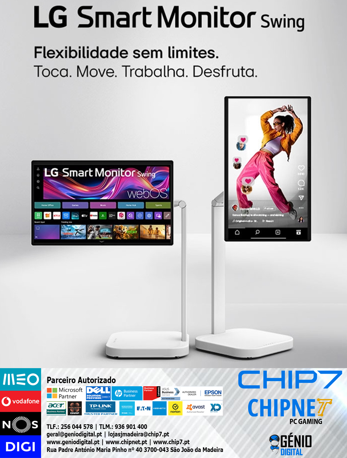 Flexibilidade sem limites com o novo LG Smart Monitor Swing!
